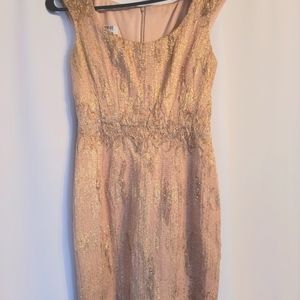 Cocktail dress, gold & pink